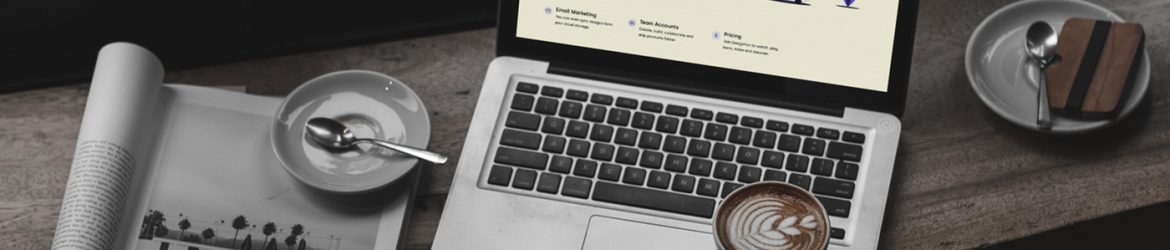 Free MacBook in Cafe Mockup