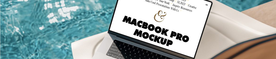 Free MacBook Pro at the Pool Mockup