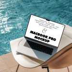 Free MacBook Pro at the Pool Mockup