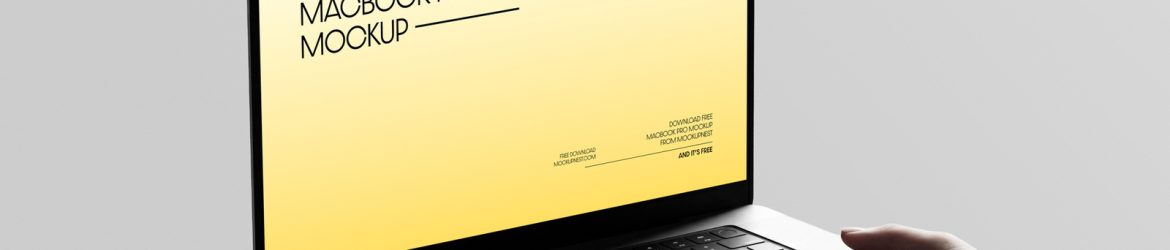 Free Macbook Pro Holding By Hand Mockup