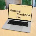 Free MacBook Pro in Office Mockup