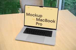 Free MacBook Pro in Office Mockup