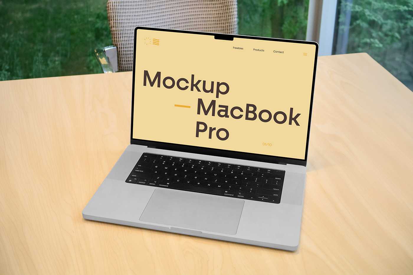 Free MacBook Pro in Office Mockup