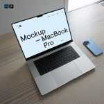 Free MacBook Pro in Office Table Mockup