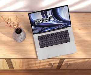 Free MacBook Pro M2 Mockup PSD