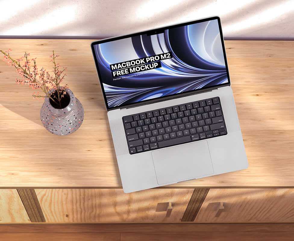 Free MacBook Pro M2 Mockup PSD
