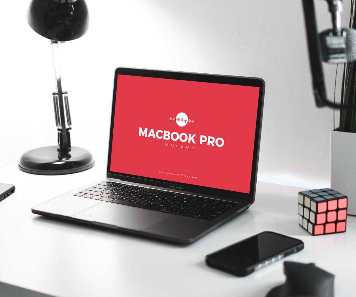 Free MacBook Pro Mockup in Office Table