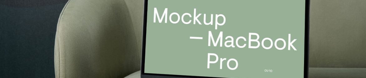 Free MacBook Pro Mockup on a Couch