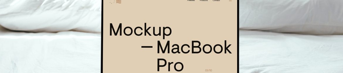 Free MacBook Pro On Bed Mockup
