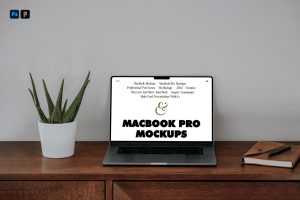 Free MacBook Pro on Desk Mockup