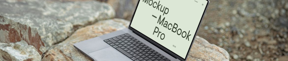 Free MacBook Pro on Rock Mockup