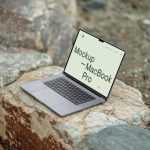 Free MacBook Pro on Rock Mockup