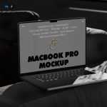 Free MacBook Pro on Settee Mockup