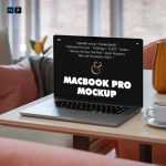 Free MacBook Pro on Table Mockup