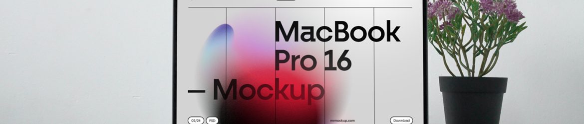 Free MacBook Pro On The Cabinet Mockup