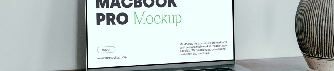 Free MacBook Pro On The Dresser Mockup