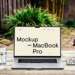 Free MacBook Pro on Wood Desk Mockup