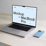 Free MacBook Pro with iPhone Mockup
