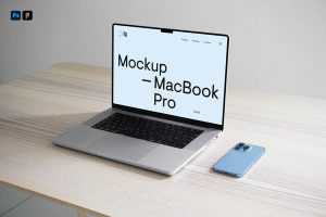 Free MacBook Pro with iPhone Mockup