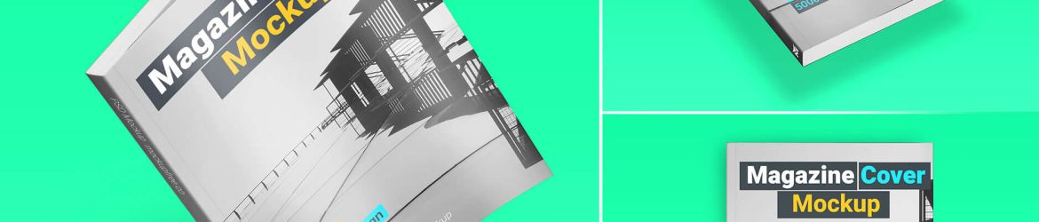 Free Magazine Book Cover Mockup 3 PSD Set