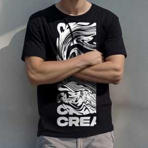 Free Male Black T-shirt Mockup Free PSD