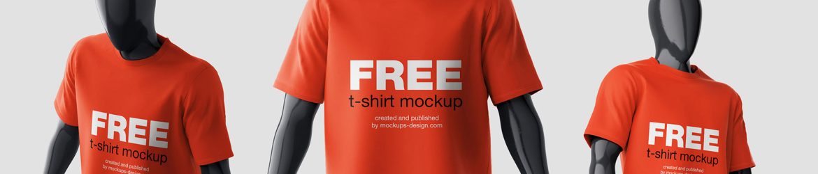 Free Mannequin T-Shirt Mockup 3 PSD Set