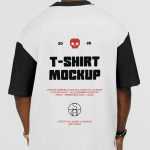 Free Men Back Turned T-Shirt PSD Mockup