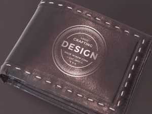 Free Men's Leather Wallet Purse Mockup PSD