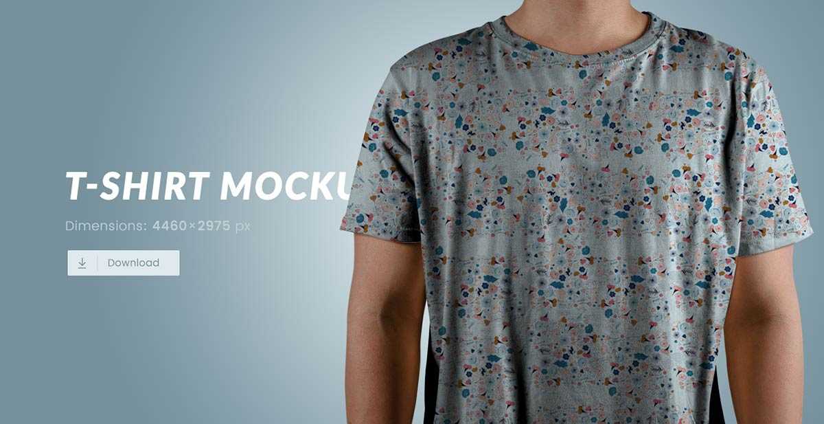 Free Men's Round Neck T-Shirt PSD Mockup