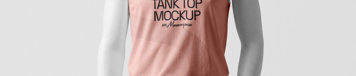 Free Men Tank Top Mockup PSD on Mannequin - High Resolution Apparel Mockup