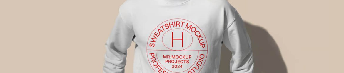 Free Men Wearing Sweatshirt Mockup PSD