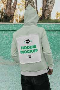 Free Men’s Hoodie Backside Mockup PSD