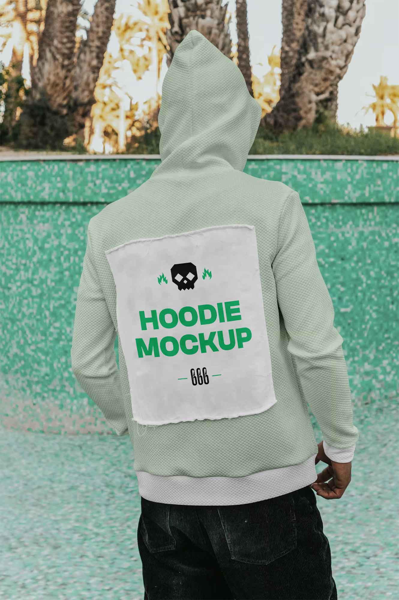 Free Men’s Hoodie Backside Mockup PSD