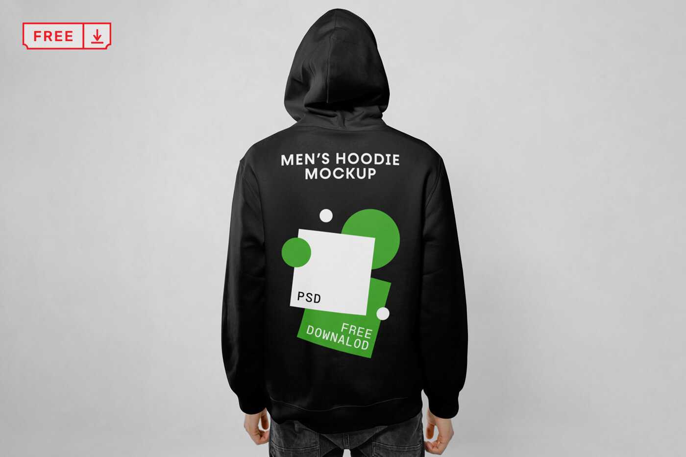 Free Men’s Hoodie Backside Mockup PSD