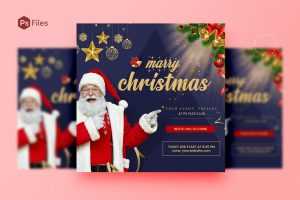 Free Merry Christmas Event Free Social Media Post Design Template PSD