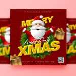 Free Merry Xmas Night Party Social Media Post Design Template PSD