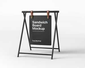 Free Metal A Frame Sandwich Board Mockup PSD
