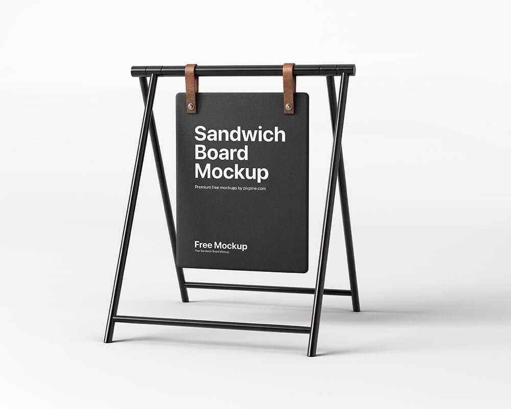 Free Metal A Frame Sandwich Board Mockup PSD