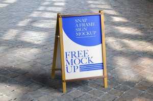 Free Metal A Frame Signboard Mockup PSD