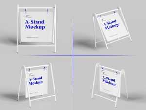 Free Metal A-stand Mockups PSD set