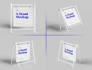 Free Metal A-stand Mockups PSD set
