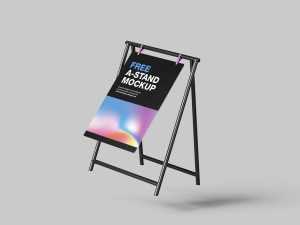 Free Metal A-Stand Mockups PSD set