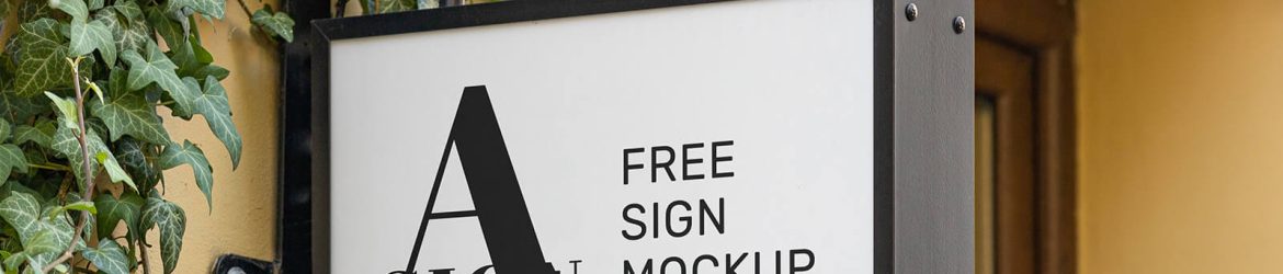 Free Metal Box Logo Signage Mockup PSD