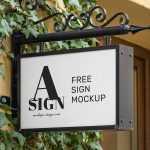 Free Metal Box Logo Signage Mockup PSD
