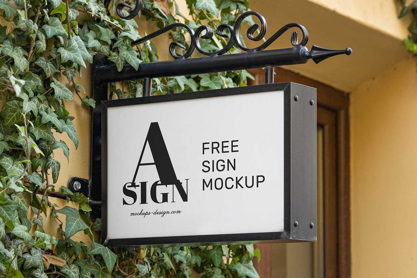Free Metal Box Logo Signage Mockup PSD