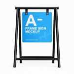Free Metal Rod A-Frame Sidewalk Sign Mockup PSD