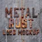 Free Metal Rust Text Logo Mockup PSD