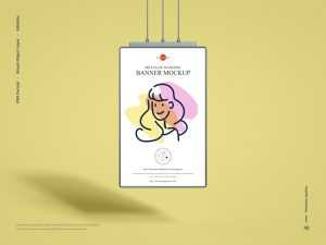 Free Metallic Hanging Poster Banner Mockup PSD - Best Free PSD Mockups