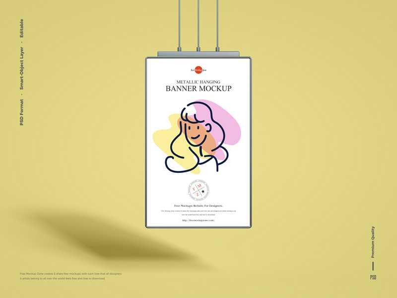 Free Metallic Hanging Poster Banner Mockup PSD - Best Free PSD Mockups