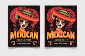 Free Mexican Party Flyer PSD Template